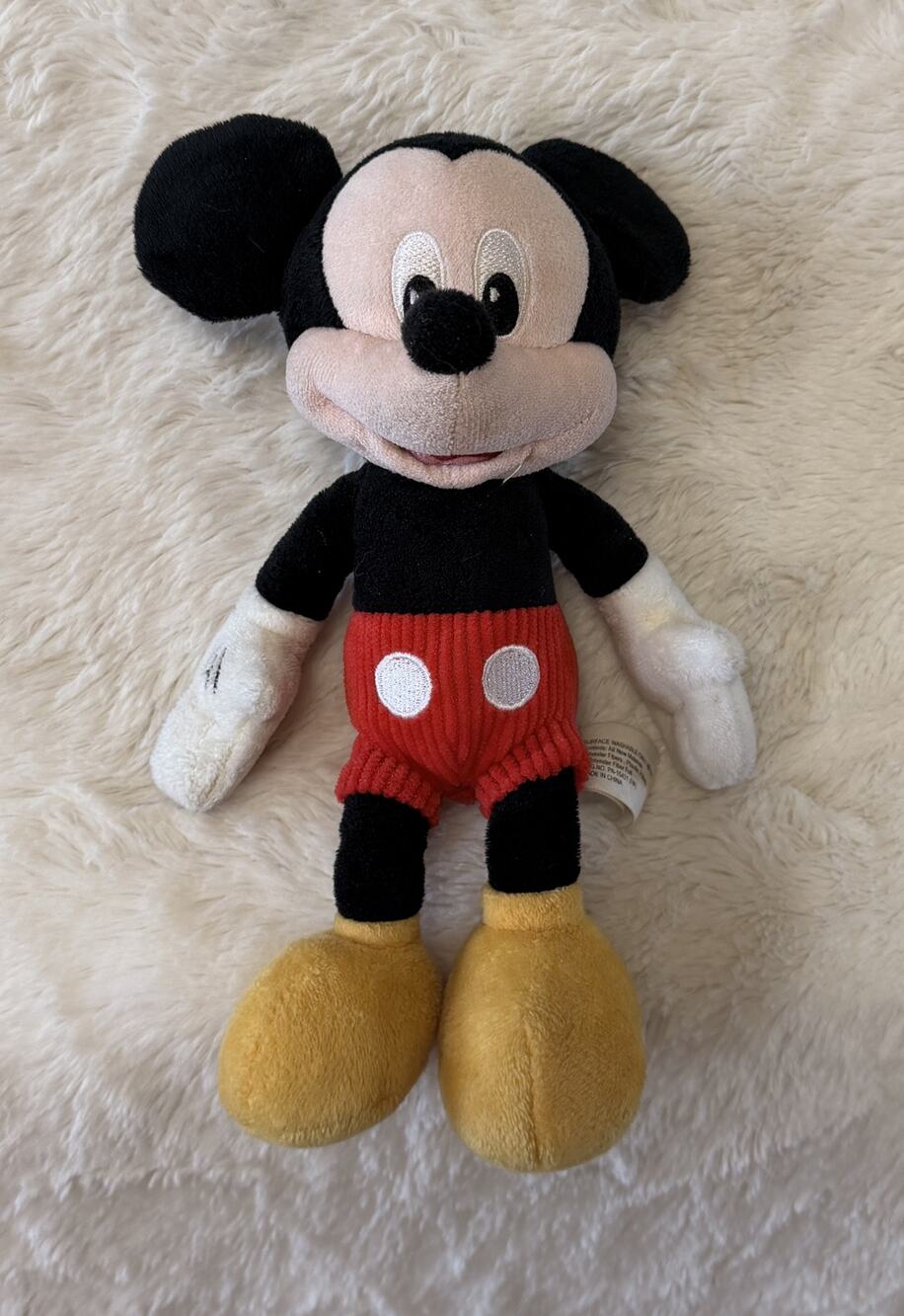 Disney Mickey Mouse Plush Stuffed Animal Red Corduroy Shorts Small 9 Inch Toy